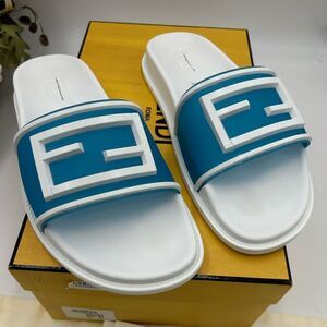 Men’s Fendi FF rubber pool slides size 8, made in Italy
